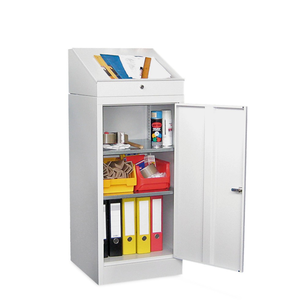PAVOY Pultschrank mit Schrank, 2 Einlegeböden + 1 Schublade, enzianblau, enzianblau