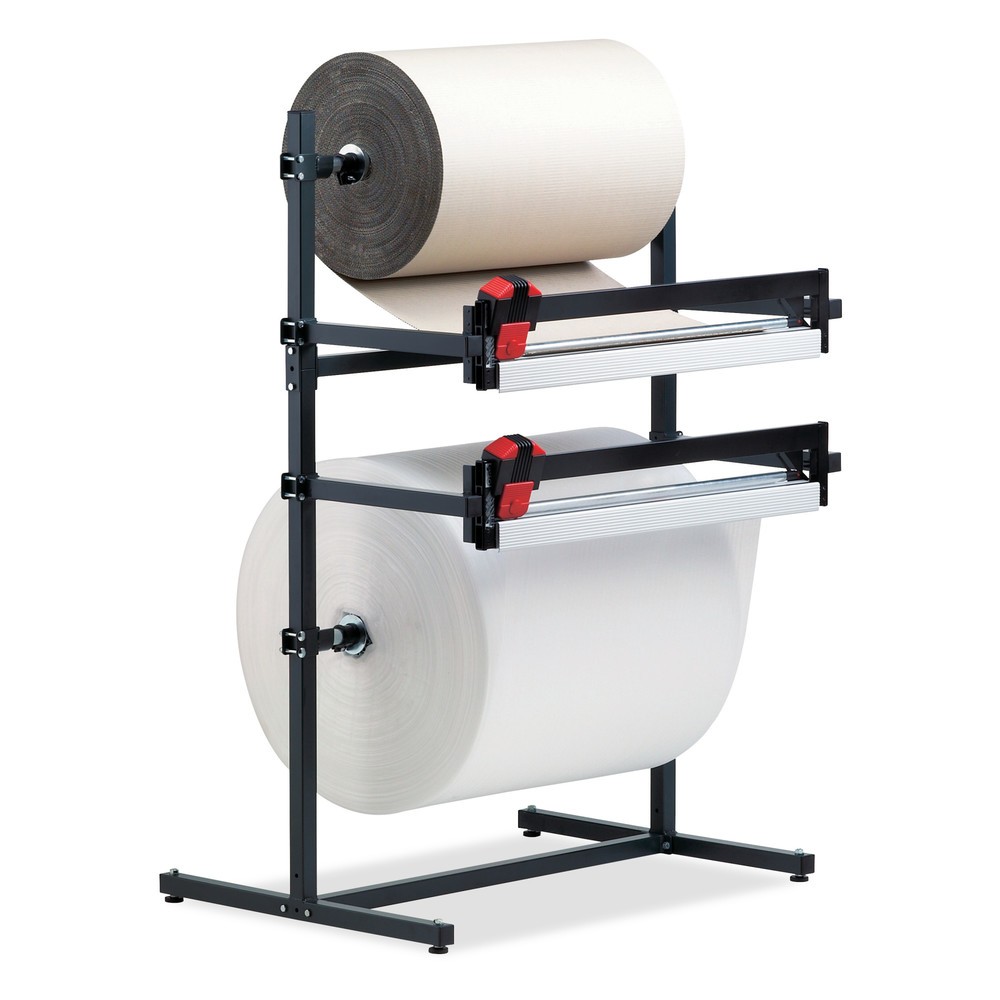 Rocholz Doppel-Schneidständer, mit zwei Schneideinheiten, Rollengewicht max. 130 kg, Schnittbreite 1000 mm