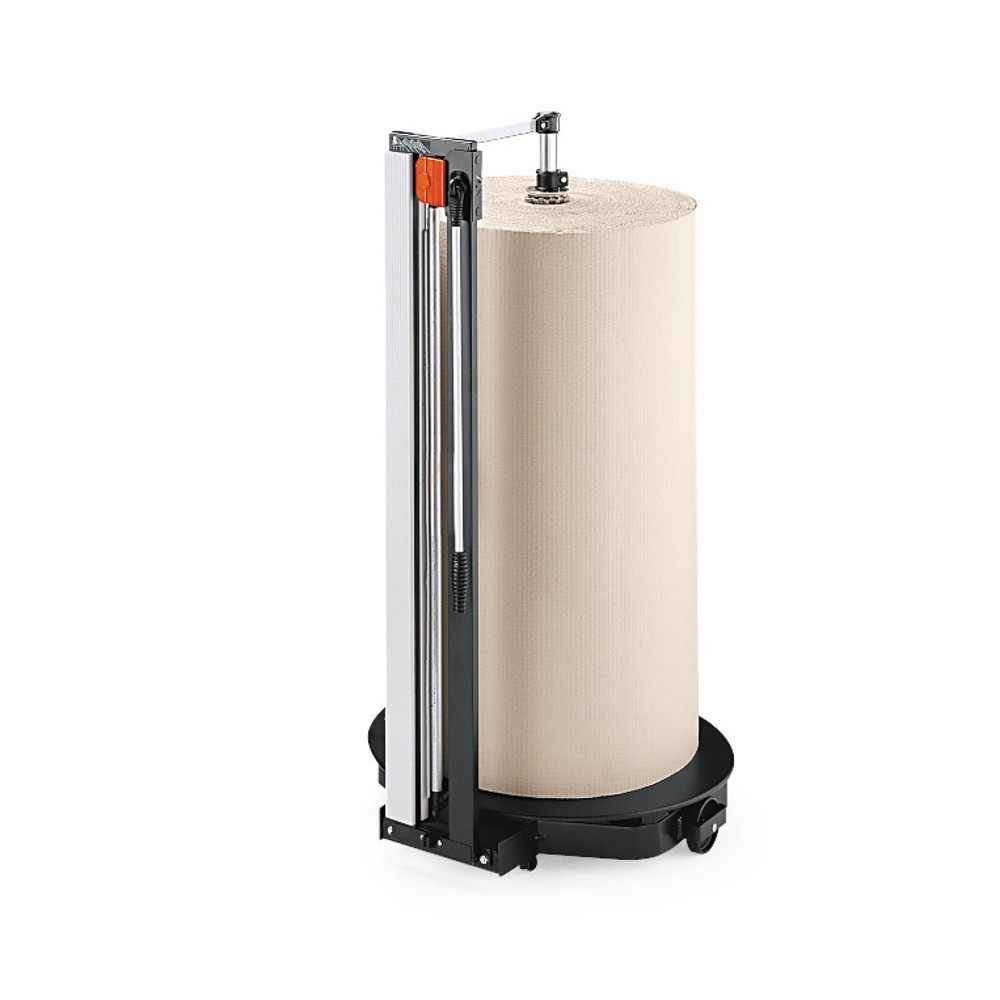 Rocholz Schneidständer senkrecht, für schwere Rollen, Rollengewicht max. 200 kg, Rollen-Ø max. 700 mm, Schnittbreite 1000 mm