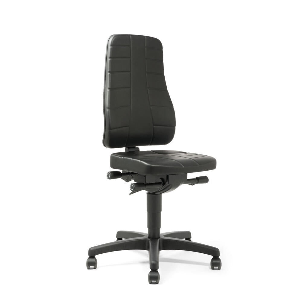 bimos Arbeitsdrehstuhl All-In-One Highline, Kunstleder, mit Rollen, schwarz