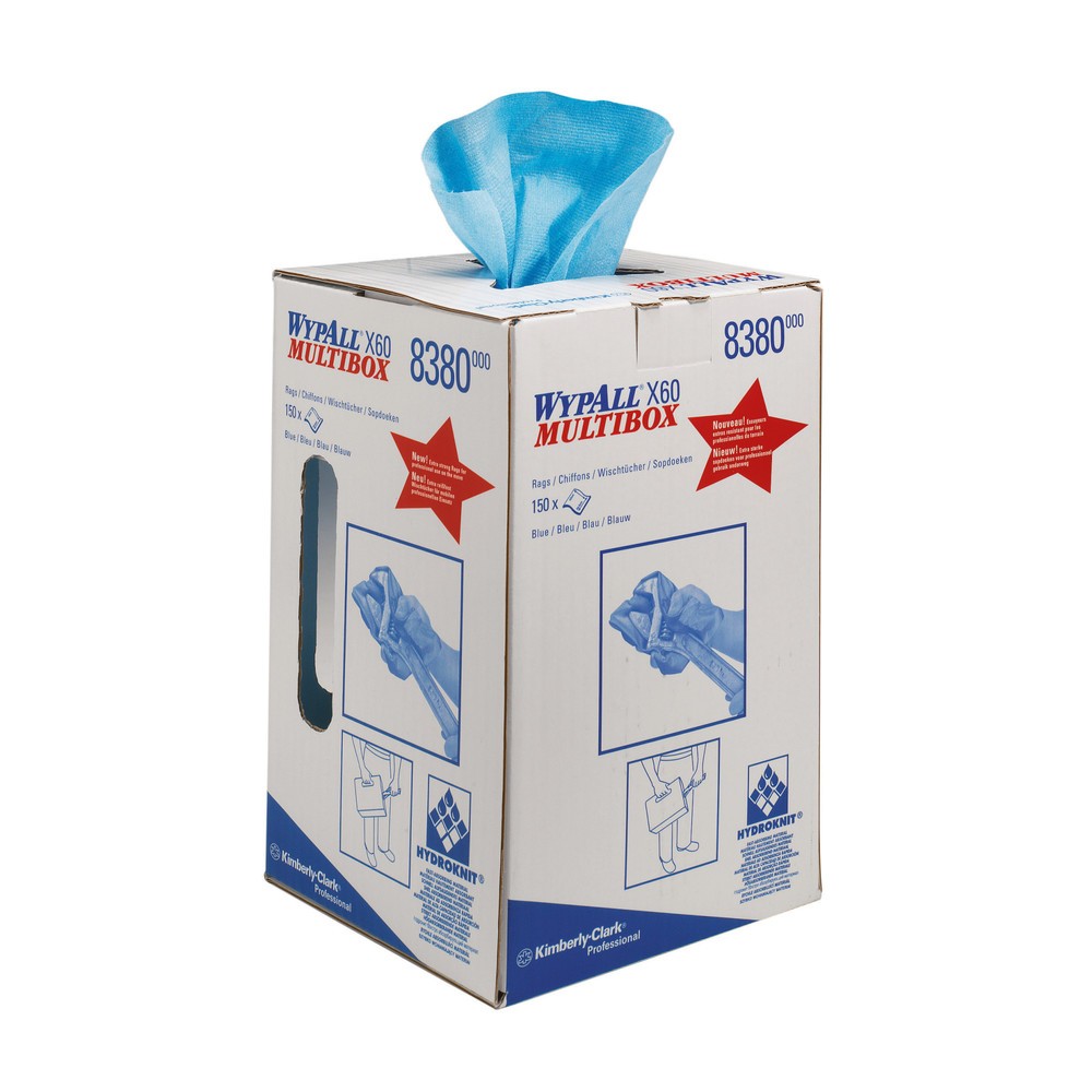 WypAll® Wischtücher X60, HxB 42,0 x 24,9 cm, Multibox, blau