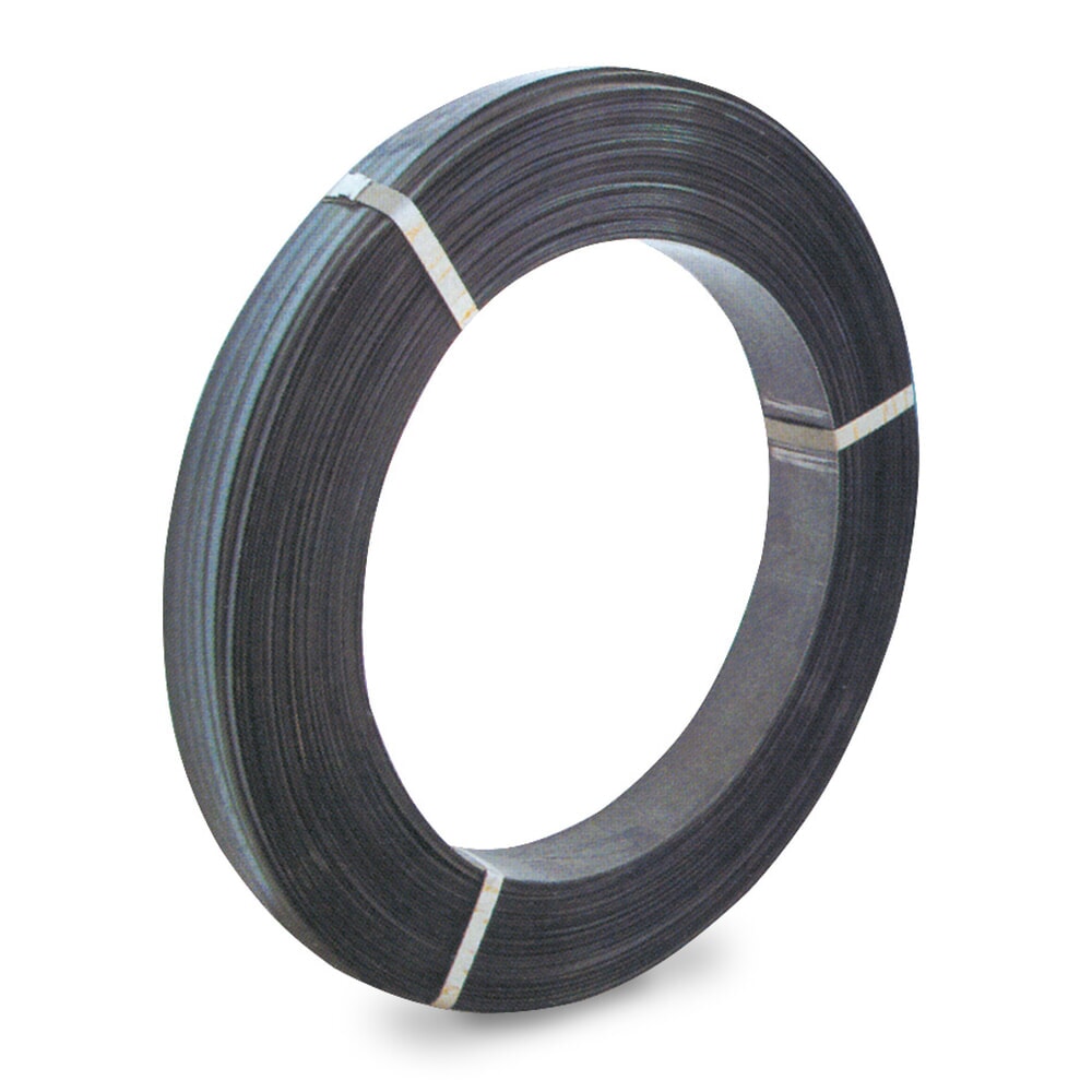Stahlband, gewachst + gebläut, mehrlagig, 12,7 mm x 1.000 lfm., Kern-Ø 406 mm, Stärke 0,50 mm