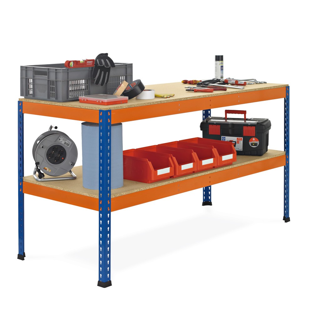 SCHULTE Werktisch mit 2 Spanplatten, HxBxT 990 x 2450 x 773 mm