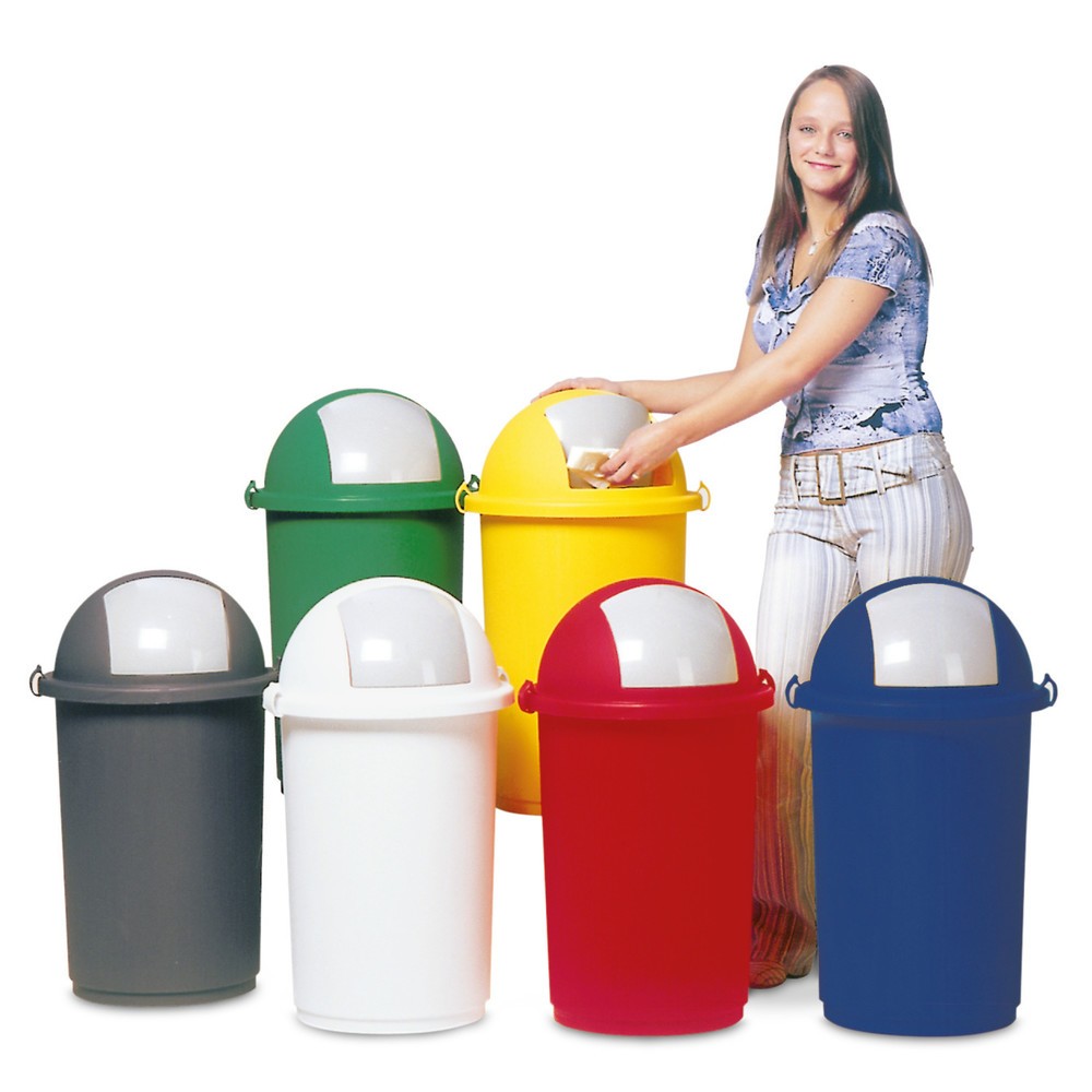 VAR® Abfallsammler 50 Liter, mit Einwurfklappe, gelb