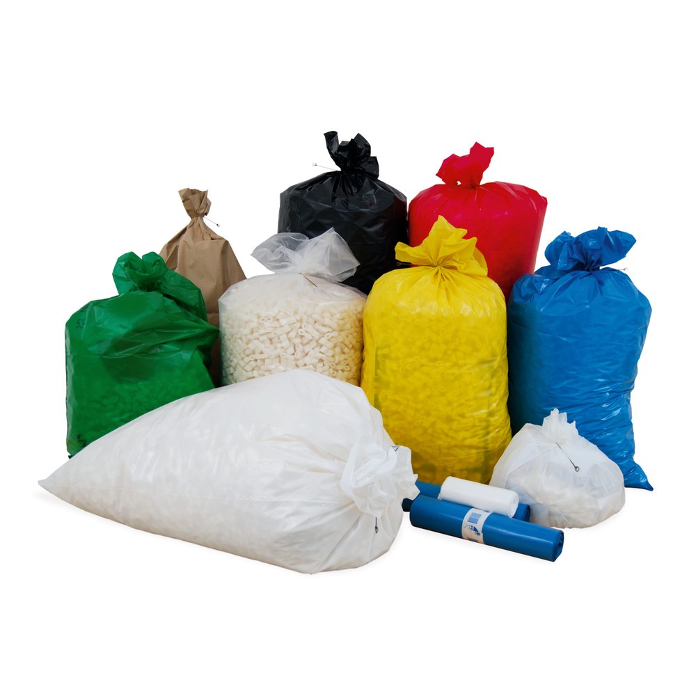 Müllsäcke 120 l, LDPE, 40 µm, 25 Stk/Rolle, 250 Stk/VE, rot