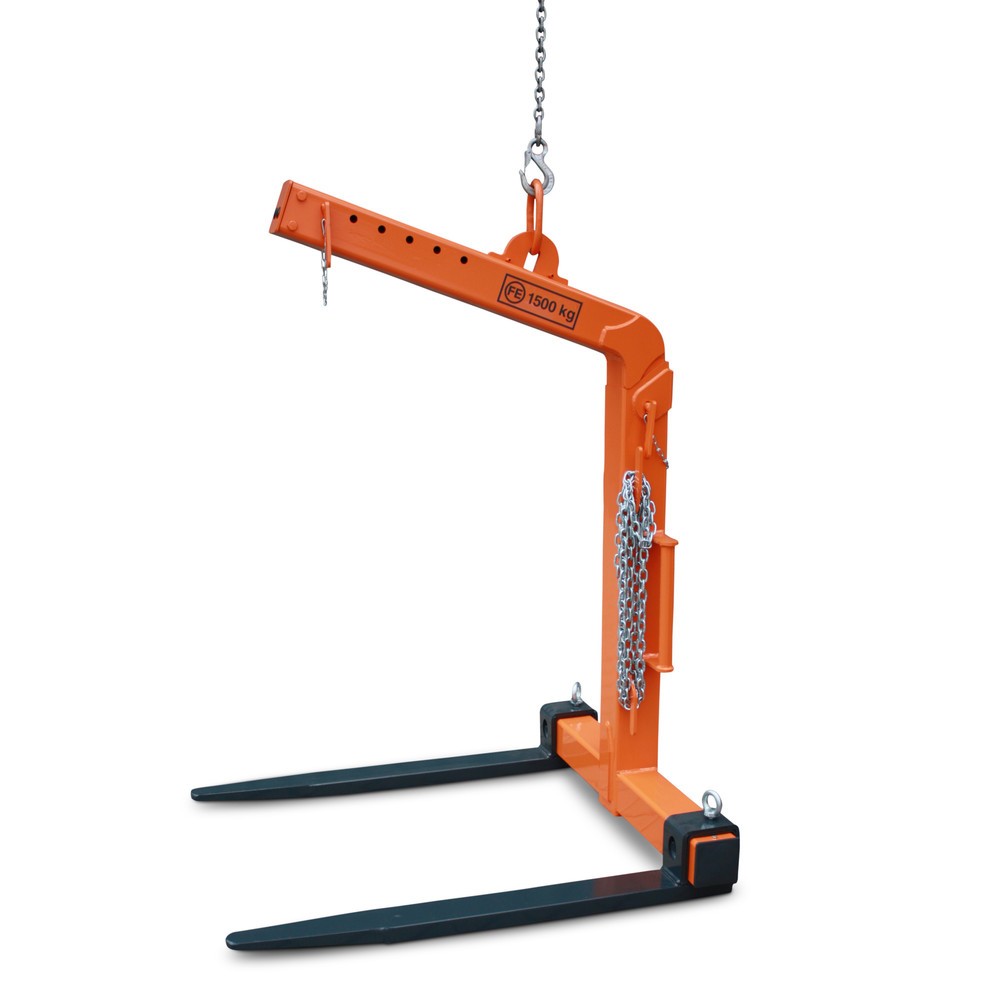Eichinger® Krangabel mit automatischem Gewichtsausgleich, Zinken aus Profilstahl, TK 1.000 kg