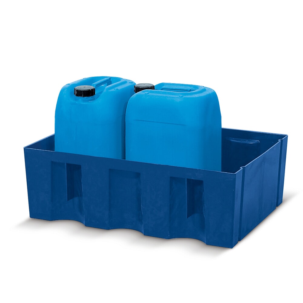 asecos® Auffangwanne aus PE für 60-Liter-Gebinde, HxBxT 235 x 725 x 525 mm, ohne Gitterrost