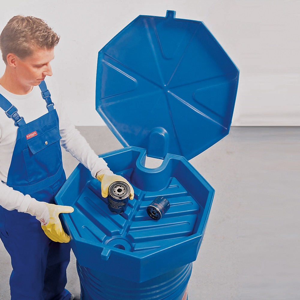 asecos® Fasstrichter aus PE, mit Sieb + Deckel