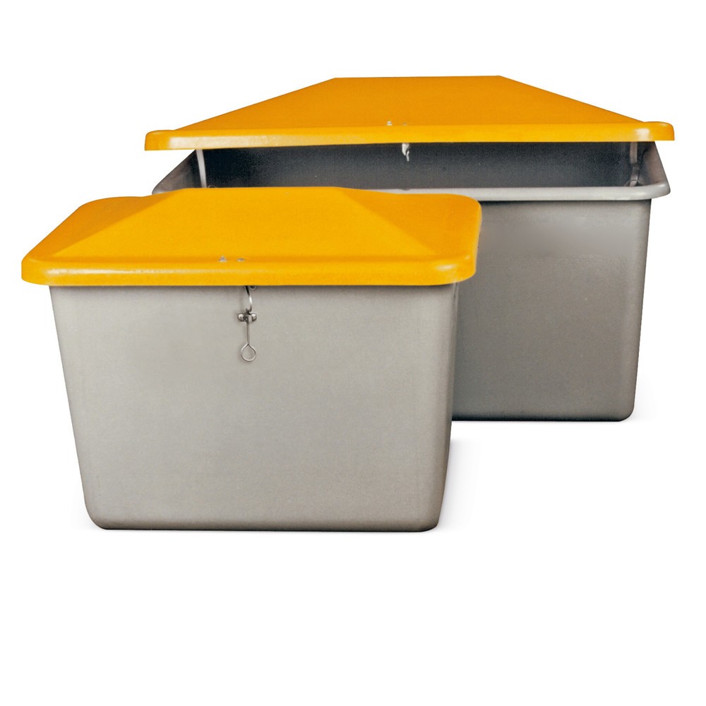 CEMO Streugutbehälter, grau/orange, 700 Liter