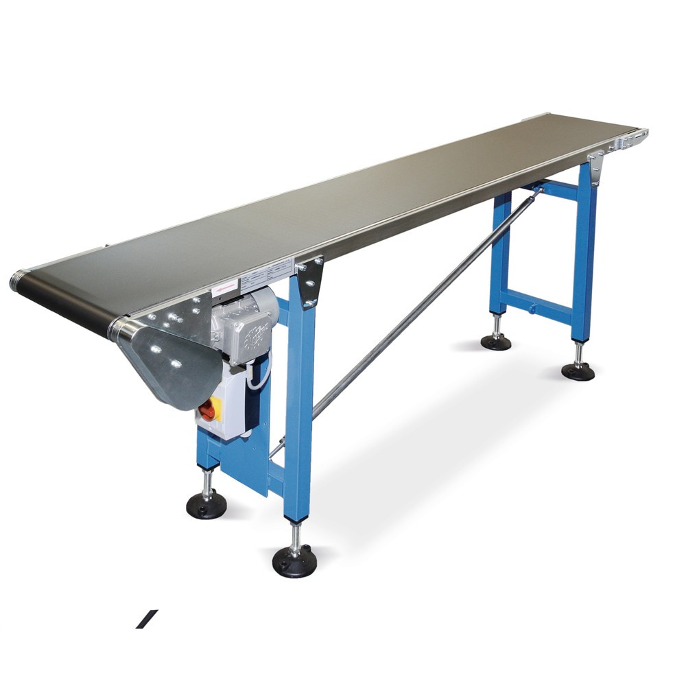 BLUME Gurtförderer, für Steig- oder Gefällelösungen, Tragkraft max. 15 kg/m, Gurtbreite 400 mm, Länge 1 m