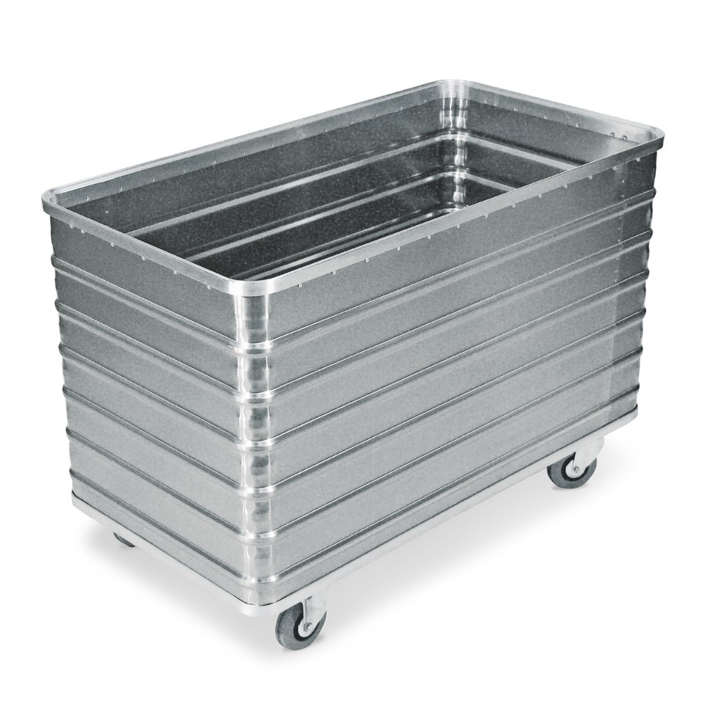 Alu-Kastenwagen mit Vollwand, Volumen 415 Liter, mit Deckel + Schloss