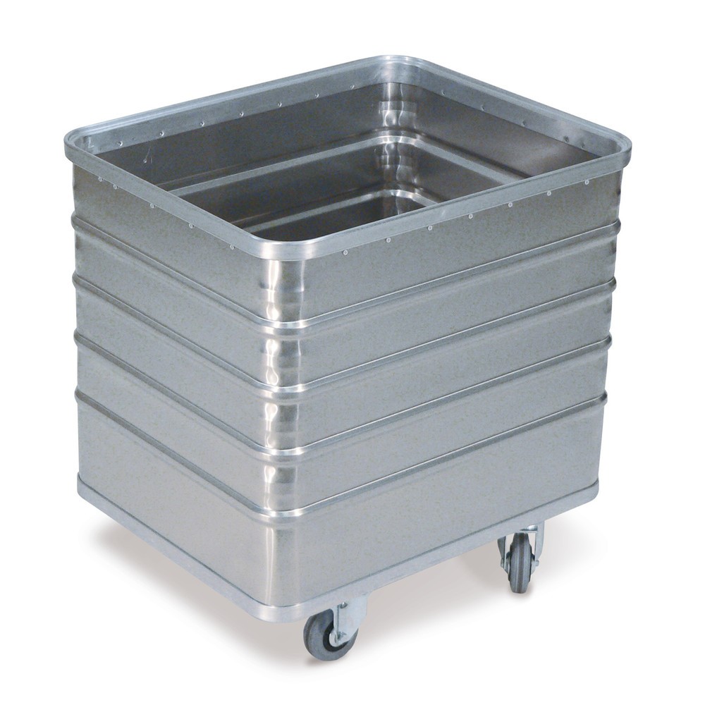 Alu-Kastenwagen mit Vollwand, Volumen 229 Liter, mit Deckel + Schloss