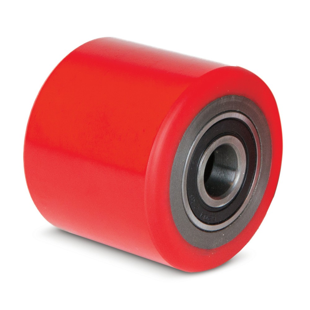 Gabelrolle für Handhubwagen Ameise® Typ ACY20, Einfach, PU, Ø x Breite 74 x 93 mm, rot