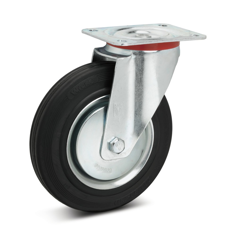 Wicke Lenkrolle Vollgummi, Ø x Breite 100 x 30 mm, TK 70 kg