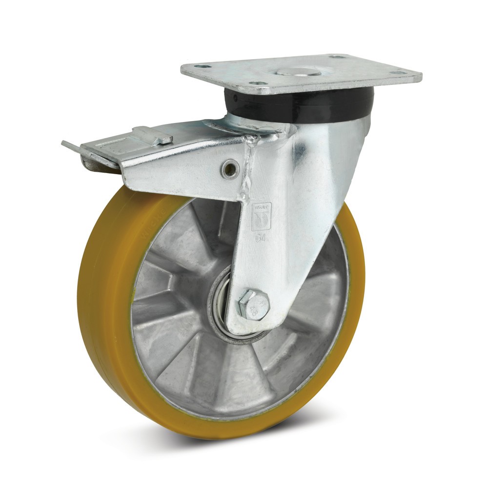 Wicke Lenkrolle Topthane® PU, inkl. Feststeller im Nachlauf, Ø x Breite 200 x 50 mm, TK 960 kg