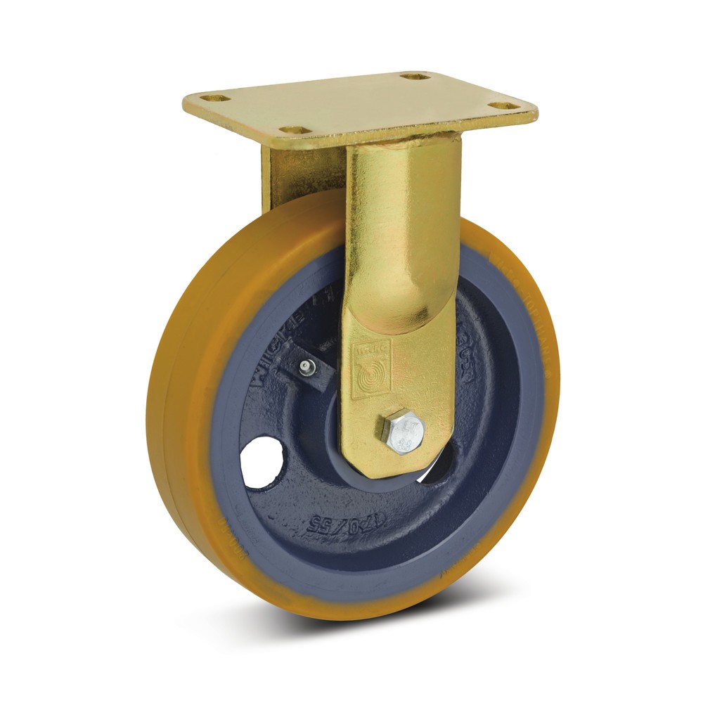 Wicke Schwerlast-Bockrolle PU, Ø x Breite 250 x 50 mm, TK 1.100 kg