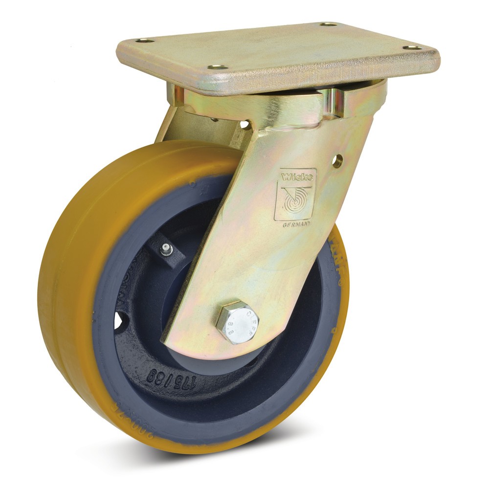 Wicke Schwerlast-Lenkrolle PU Premium, Ø x Breite 250 x 75 mm, TK 1.700 kg