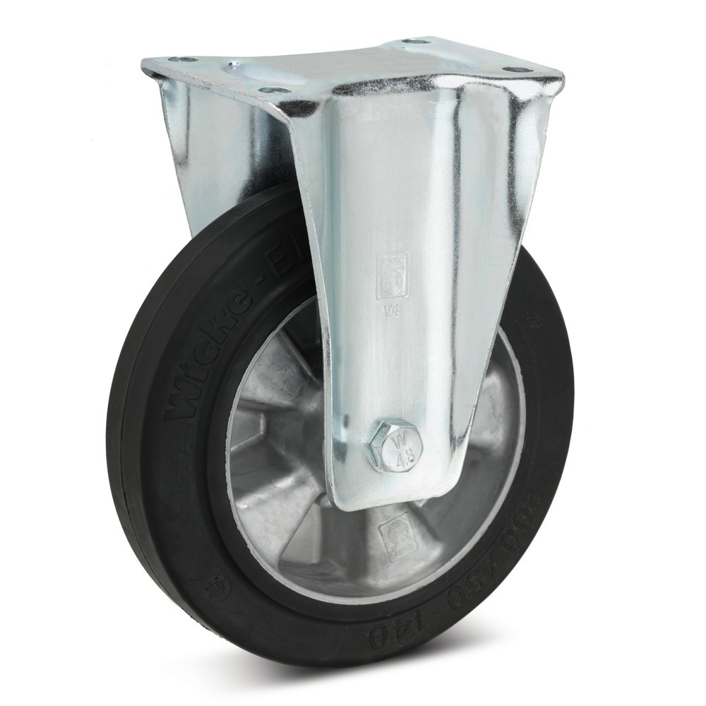 Wicke Bockrolle Elastik-Vollgummi, Ø x Breite 125 x 50 mm, TK 200 kg