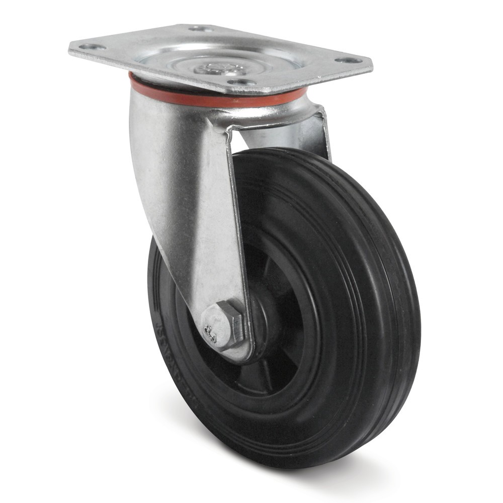Lenkrolle Vollgummi, PP-Felge, Ø x Breite 100 x 35 mm, TK 75 kg