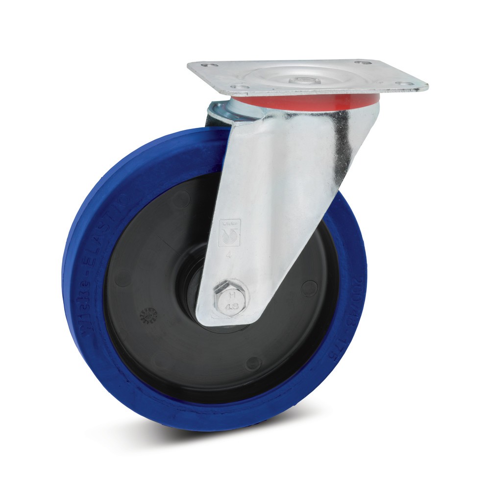 Wicke Lenkrolle Elastik-Vollgummi, spurlos, Ø x Breite 125 x 38 mm, TK 200 kg