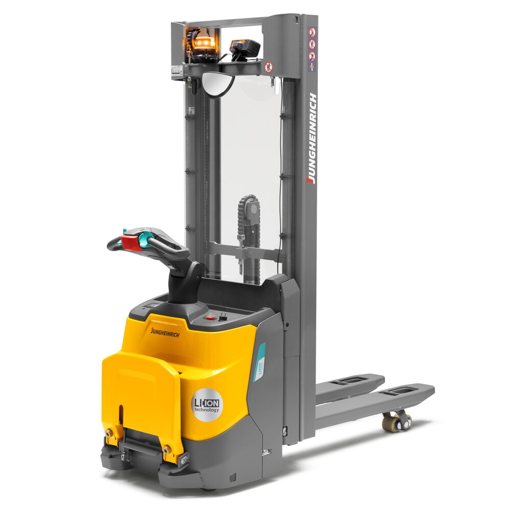 Jungheinrich™ Elektro-Hochhubwagen ERC 110zi ZT mit Standplattform, Zweifach-Teleskop-Hubgerüst, Hubhöhe 2.700 mm, Tragfähigkeit 1.000 kg, Proportionalhydraulik