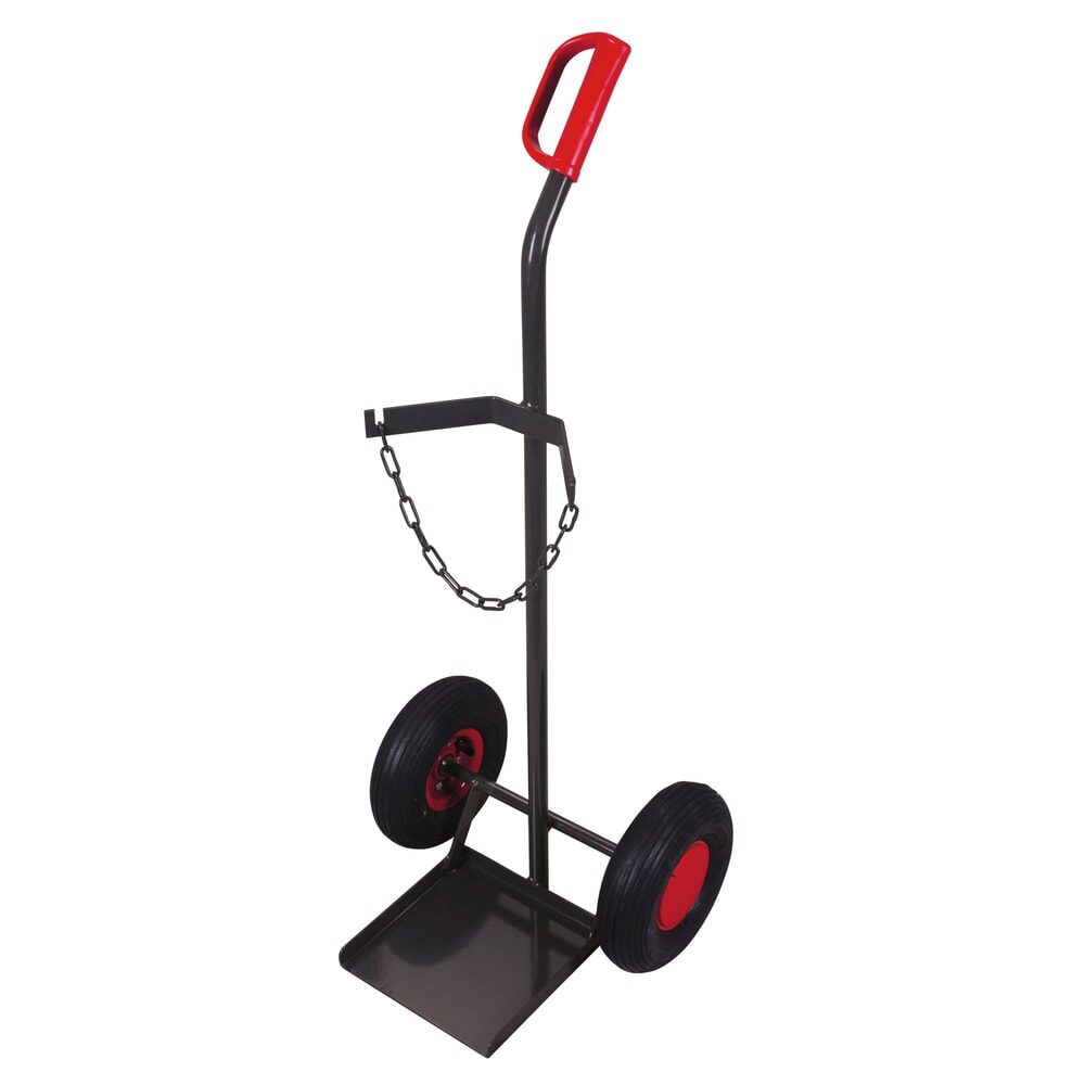 VARIOfit® Stahlflaschen-Sackkarre, für 1 Flasche a 40 50 Liter, Luft-Bereifung, anthrazitgrau