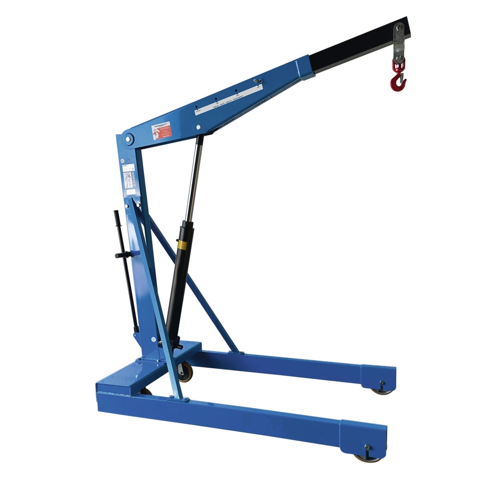 Werkstattkran mit parallelem Fahrgestell und doppeltwirkender Handpumpe, TK 2.000 kg