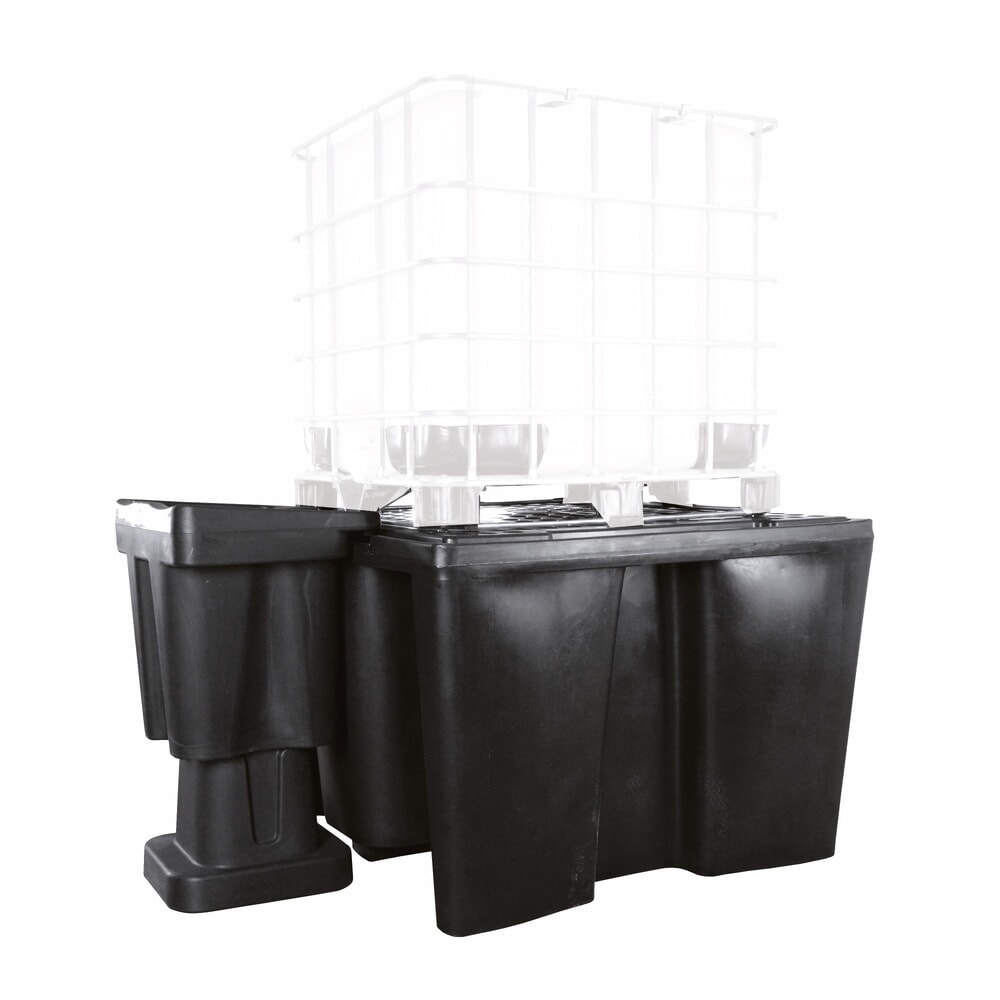 LaCont Auffangwannen aus Polyethylen PE-KT-1 für IBC, HxBxT 1000 x 1450 x 1450 mm, ohne Polyethylen-Lochplatte