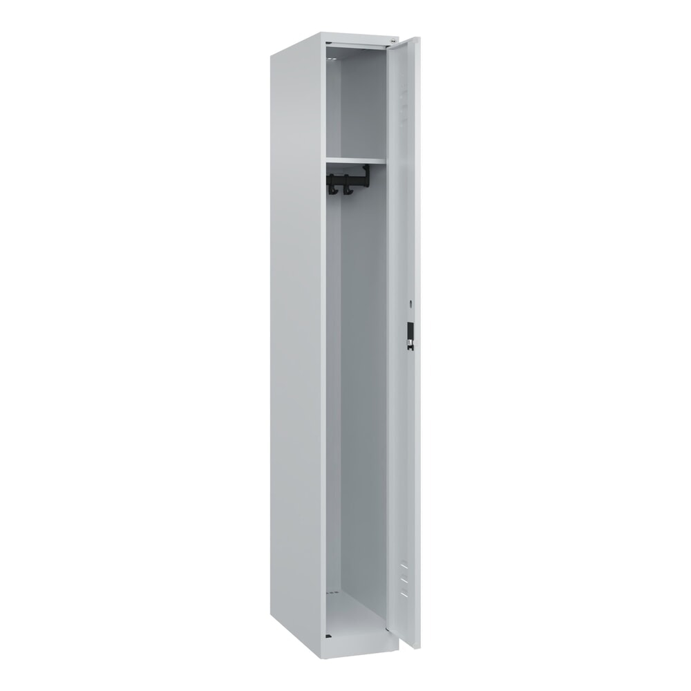 C+P Spind Classic PLUS, 1 Abteil, HxBxT 1.850 x 250 x 500 mm, lichtgrau, lichtgrau, Zylinderschloss, ohne Mitteltrennwand