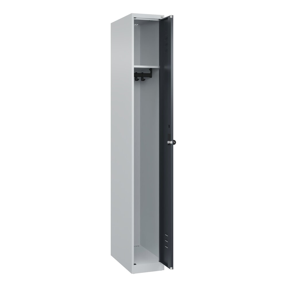 C+P Spind Classic PLUS, 1 Abteil, HxBxT 1.850 x 250 x 500 mm, lichtgrau, anthrazitgrau, für Vorhängeschloss, ohne Mitteltrennwand