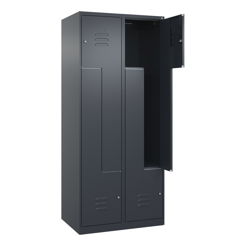 C+P Z-Spind Classic PLUS, 4 Abteile, HxBxT 1.850 x 800 x 500 mm, anthrazitgrau, anthrazitgrau, Zylinderschloss