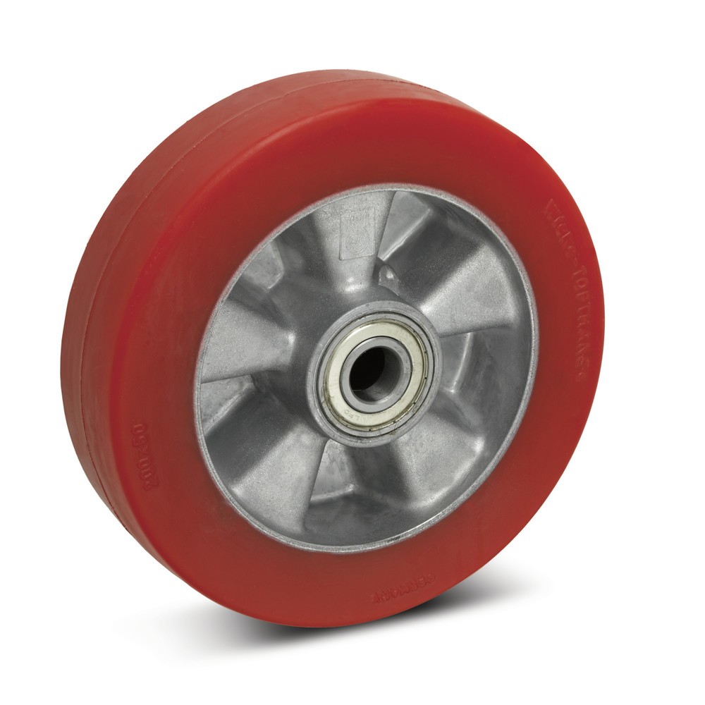Wicke Soft-PU-Rad Redthane®, Rillenkugellager, ØxB 160 x 50 mm, TK 570 kg