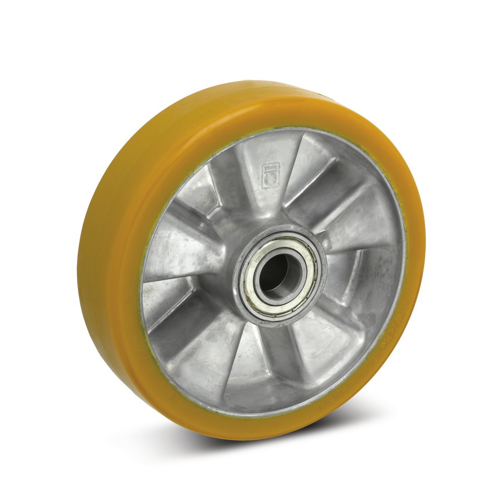 Wicke PU-Rad Topthane®, Rillenkugellager, ØxB 125 x 54 mm, TK 560 kg