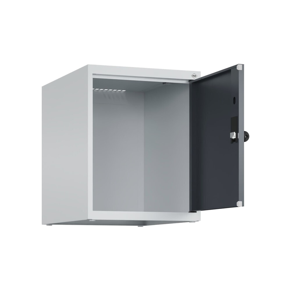 C+P Aufsatzschrank für Kleiderspind Serie Classic PLUS, 1 Abteil Breite 400 mm, lichtgrau, anthrazitgrau, für Vorhängeschloss