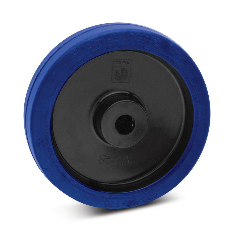 Wicke Elastik-Vollgummi-Rad, Rollenlager, spurlos, ØxB 125 x 38 mm, TK 250 kg
