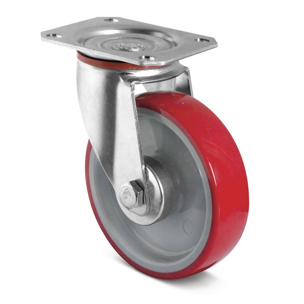 Lenkrolle PU Basic, spurlos, Ø x Breite 125 x 32 mm, TK 200 kg