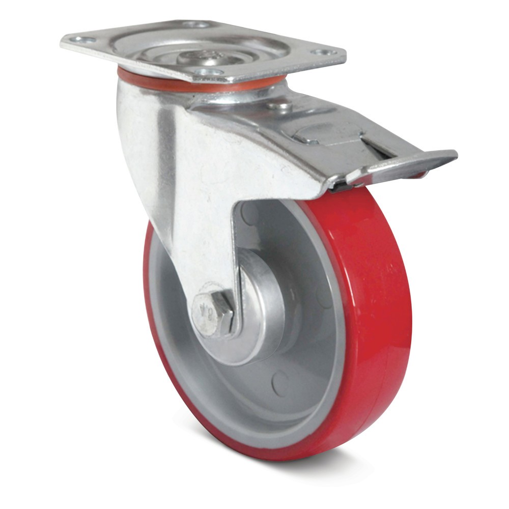 Lenkrolle PU Basic, inkl. Feststeller, Ø x Breite 200 x 50 mm, TK 350 kg