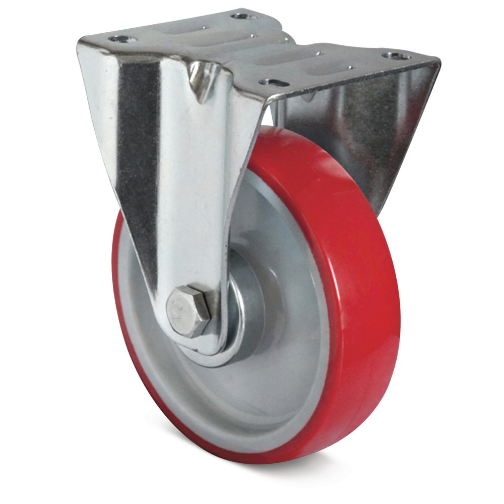 Bockrolle PU Basic, spurlos, Ø x Breite 125 x 35 mm, TK 200 kg