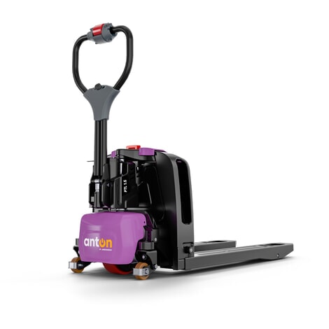 AntOn by Jungheinrich elektryczny wózek paletowy PTL 1.5 z kołami podporowymi, bardzo szeroki, do palet specjalnych, udźwig 1.500 kg