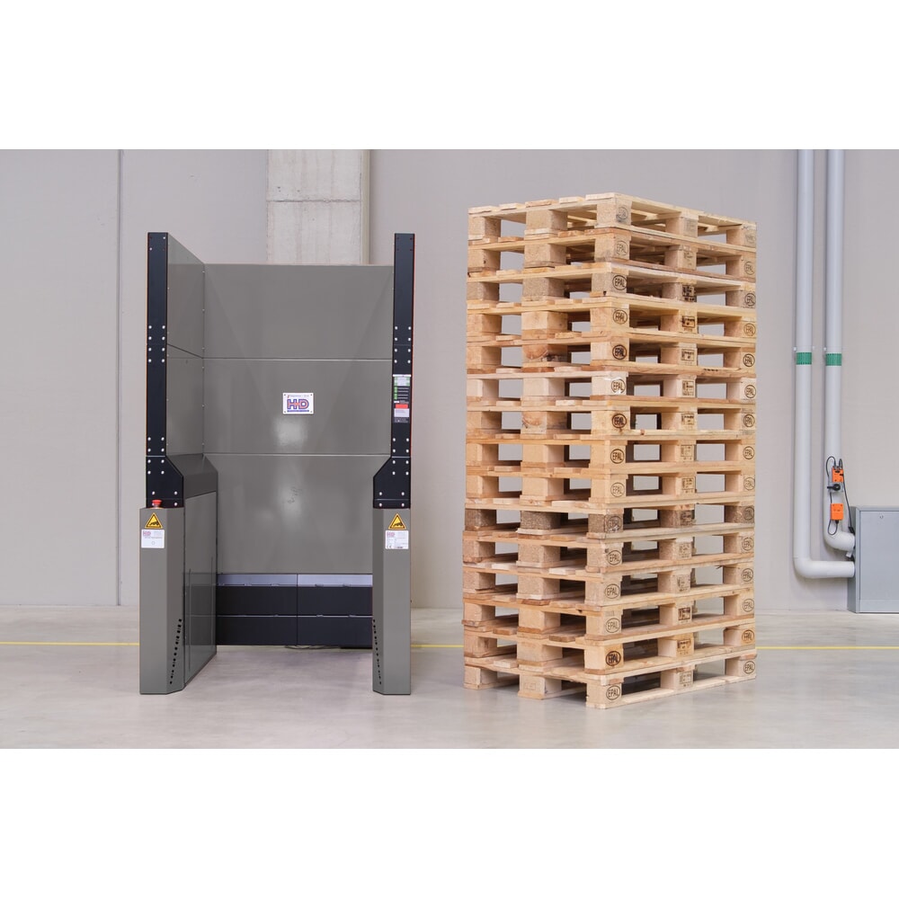 Hagenauer+Denk Palettenmagazin PalServer Universal, 15 Paletten, BxL 800 x 1200 mm, Edelstahl