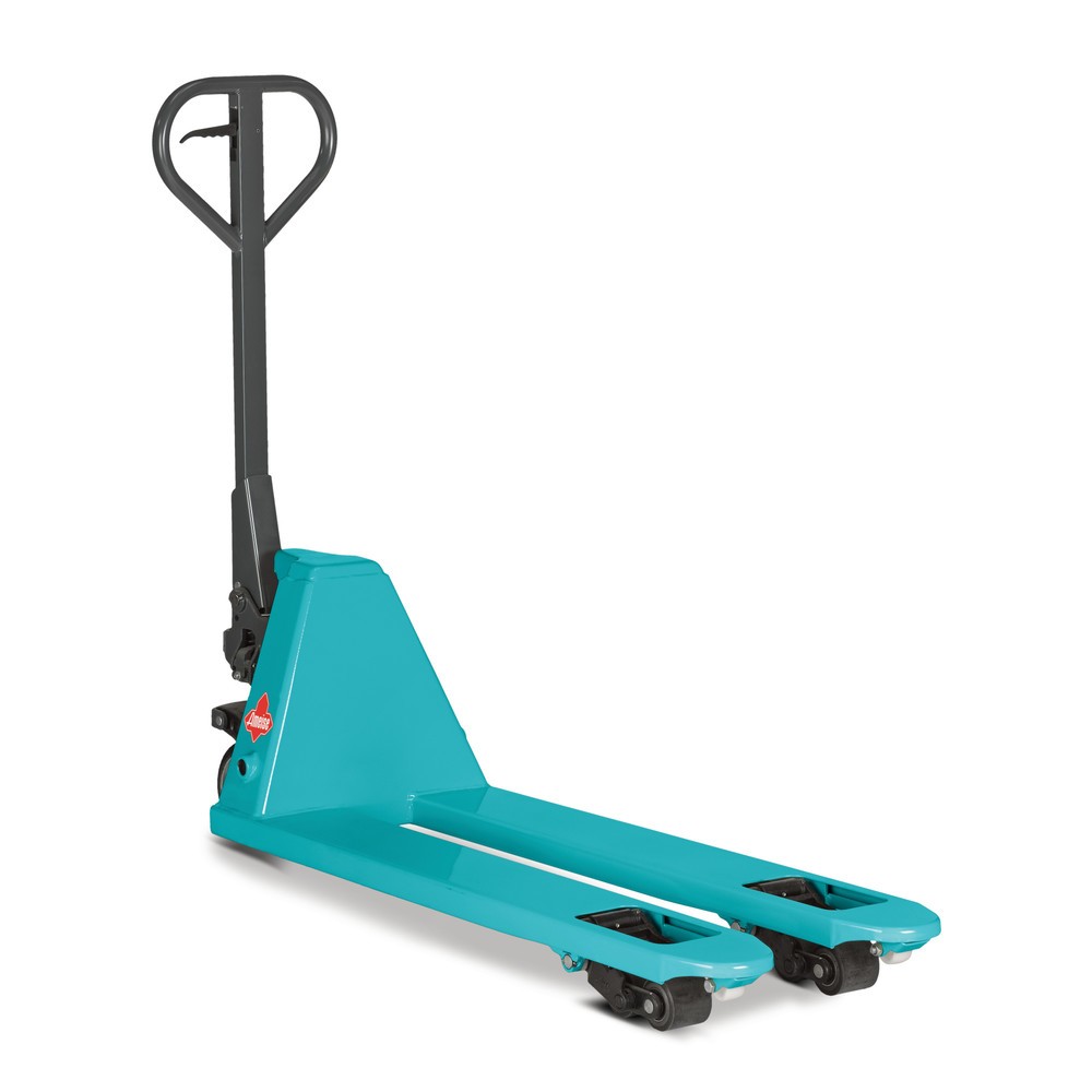 Handhubwagen schmal Ameise® PTM 2.0 Narrow, Tragfähigkeit 2000 kg, Gabellänge 1150 mm, Gabeltragbreite 450 mm, Einfachbereifung