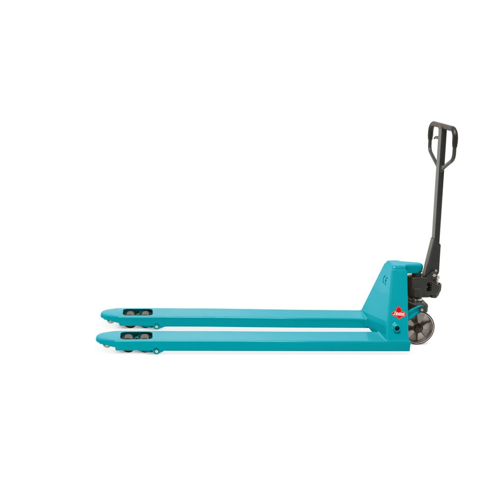 B-Ware Handhubwagen Ameise®, TK 3.500 kg, GL 2.000 mm, Polyurethan, Tandemrollen, RAL 5018 türkisblau