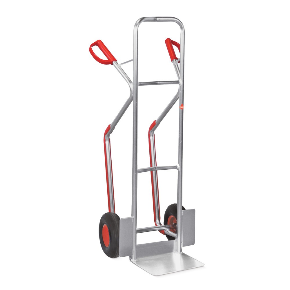 Stapelkarre Ameise®, Aluminium, mit Gleitkufen, TK 200 kg, Schaufel BxT 320 x 250 mm, Luft-Bereifung