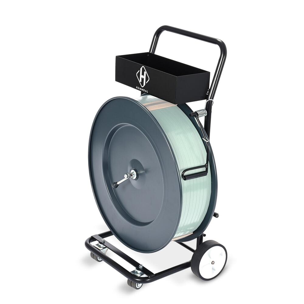 HEMMDAL Abrollwagen für PP/PET-Umreifungsband, ergonomisches 4-Rad-System, Kerndurchmesser 406 mm