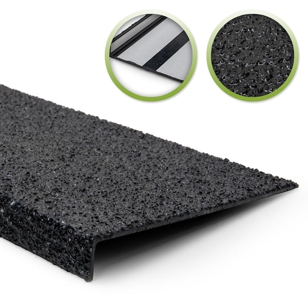 Mehlhose Antirutschkantenprofil GFK Extra Stark, selbstklebend, schwarz, HxBxL 30 x 230 x 600 mm
