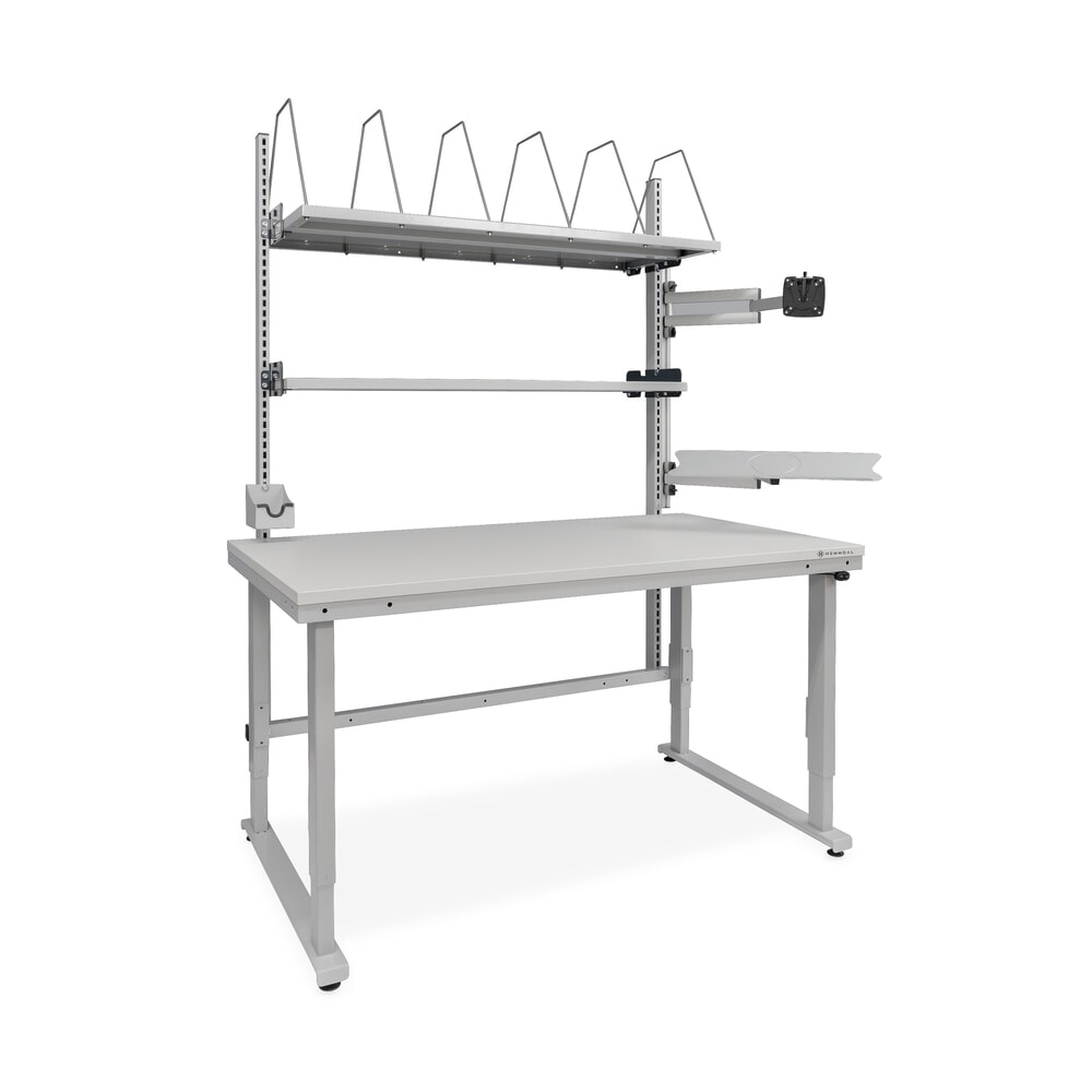 HEMMDAL Elektrisch höhenverstellbarer Packtisch ERGO 4, Komplett-Set, Tragfähigkeit 300 kg, HxBxT 720-1.220 x 1.600 x 900 mm