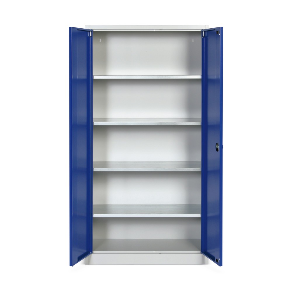 HEMMDAL Werkstatt-Flügeltürschrank, HxBxT 1.950 x 925 x 600 mm, lichtgrau/enzianblau
