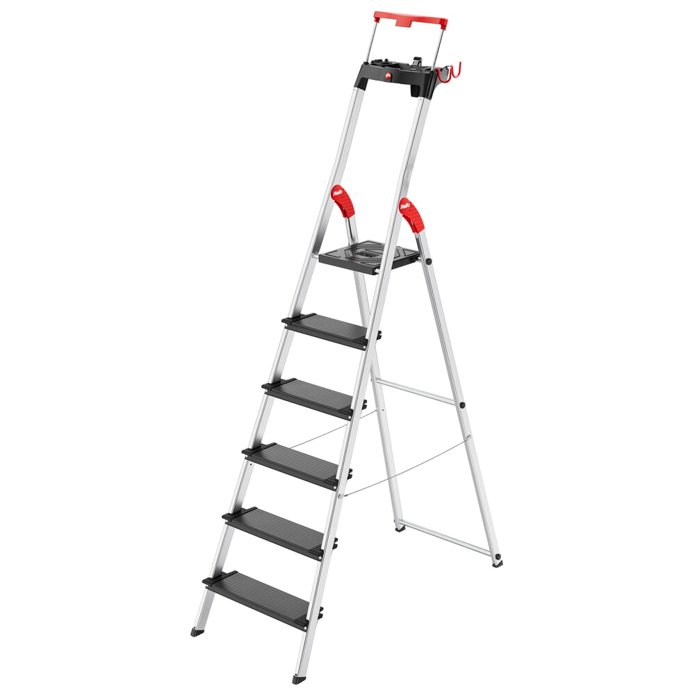 Hailo Stufen-Stehleiter L100 TopLine, Standhöhe 1,28 m