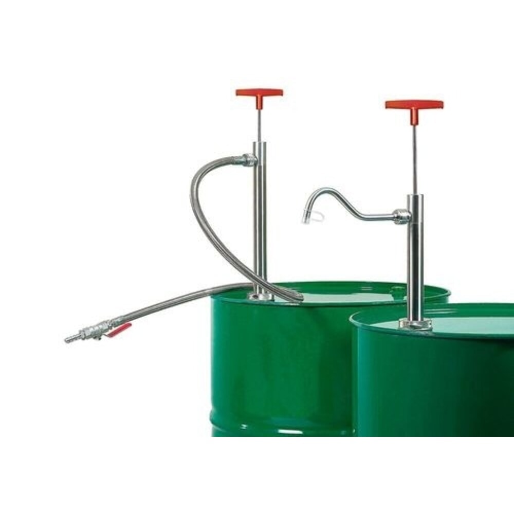 Denios Fasspumpe aus Edelstahl, mit Auslaufbogen, 910 mm Tauchtiefe