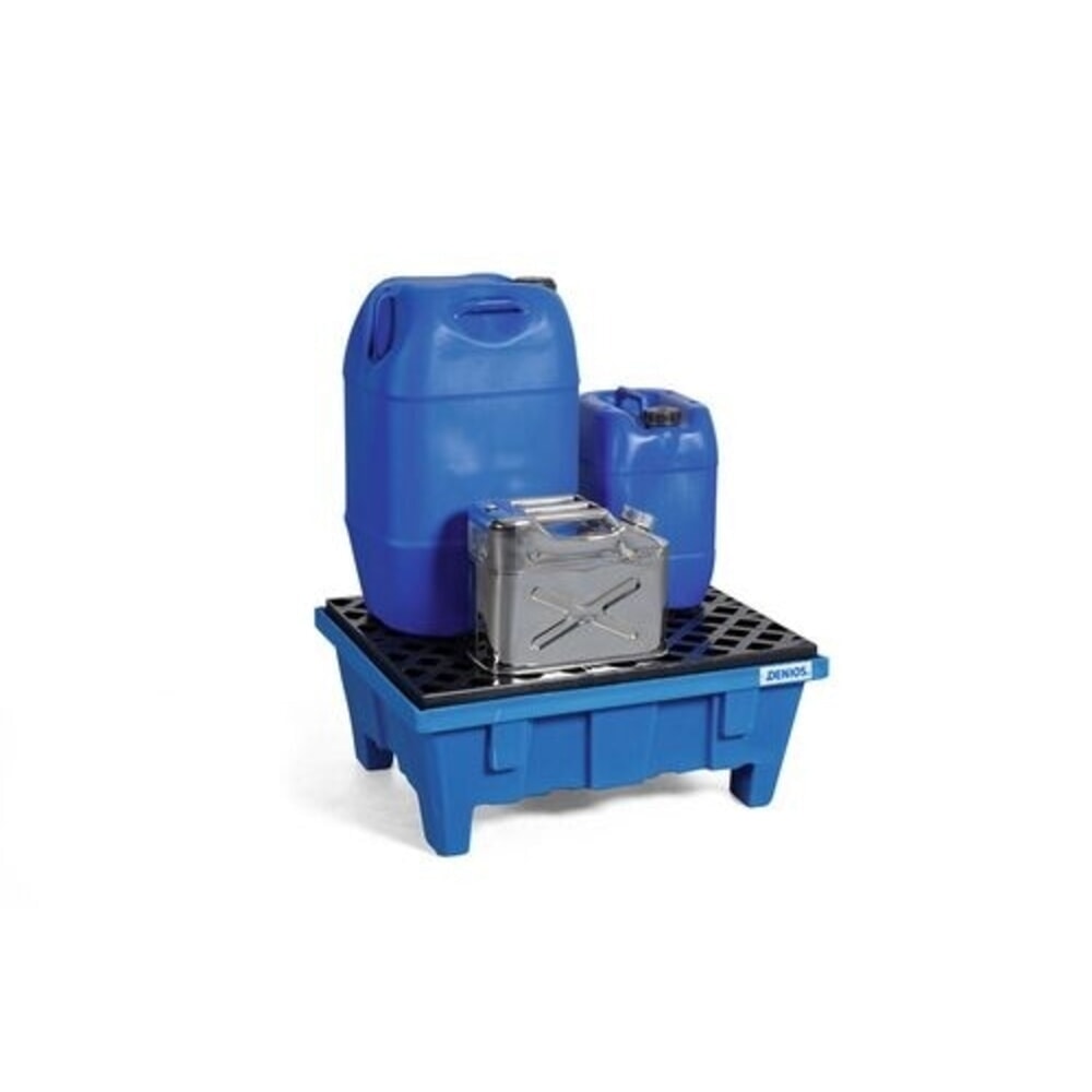 Denios Kleingebinde-Auffangwanne classic-line aus PE, Auffangvolumen 60 l, mit Füssen und PE-Gitterrost
